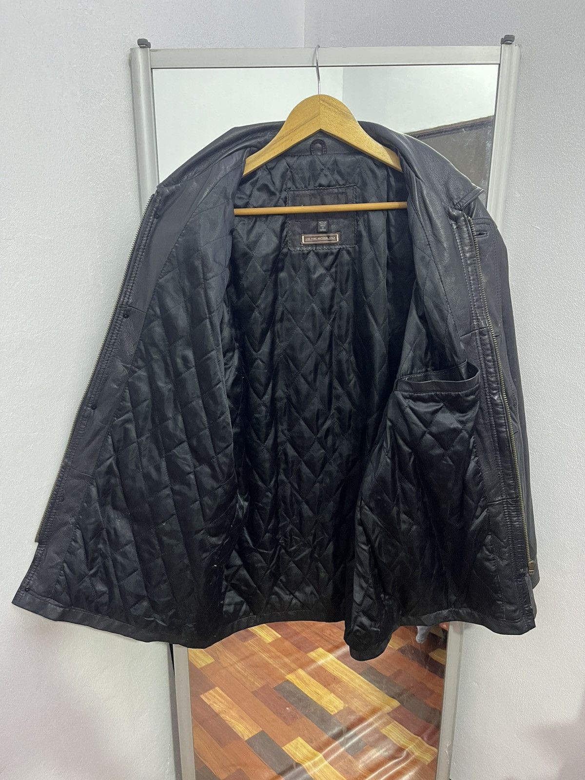 Genuine Leather Vintage Korean Leather Car Coat Jacket Black M Size US M / EU 48-50 / 2 - 8 Thumbnail