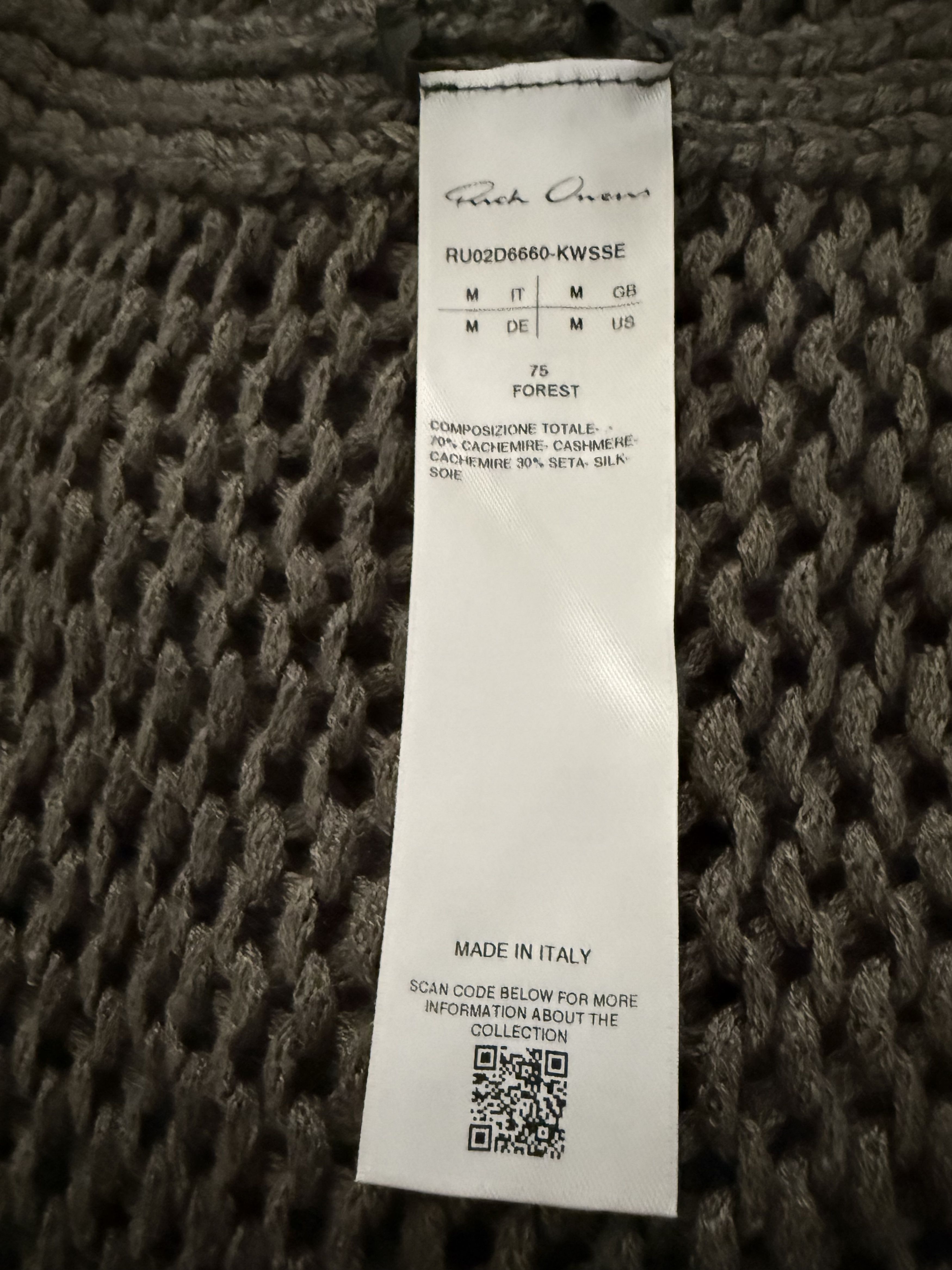 Rick Owens Cashmere&Silk Las Palmas Open-Knit Sweater Size US M / EU 48-50 / 2 - 13 Thumbnail