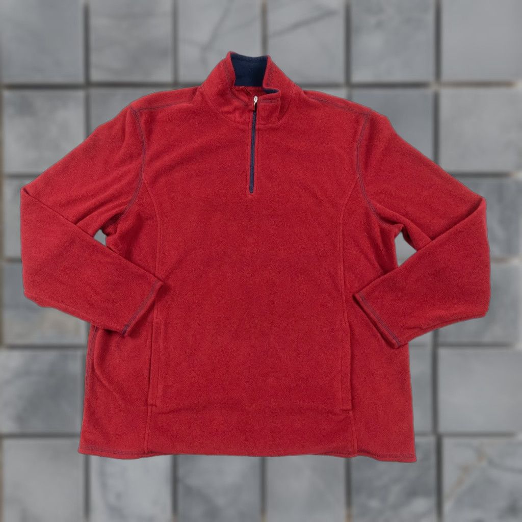 Club Room Club Room Men’s XL Red Fleece 1/4 Zip Sweater Pullover Long Sleeve Jersey Style Casual Business Travel Size US XL / EU 56 / 4 - 1 Thumbnail