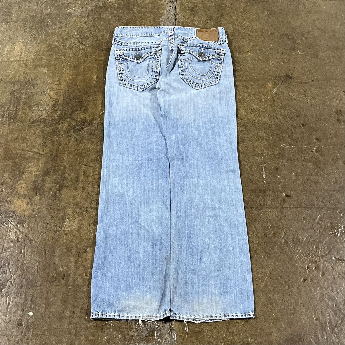 Pre-owned True Religion X Vintage Crazy Vintage Y2k True Religion Jeans Hip-hop Skater Unique In Blue