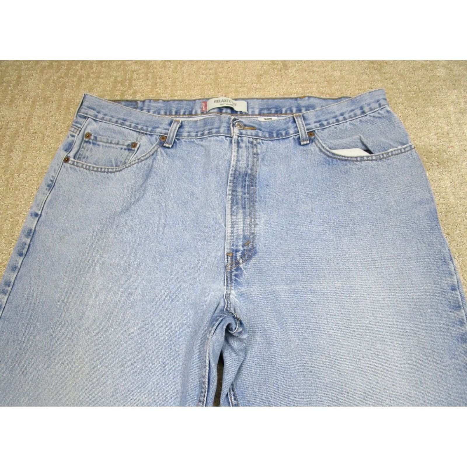 Levi's VINTAGE Levi's 550 Jeans Men 42x30 Blue Straight Pants Light Wash Denim Y2K 00s Mens Jeans Blue Leather Logo 5-Pocket Decade: 2000s Size US 42 / EU 58 - 2 Thumbnail