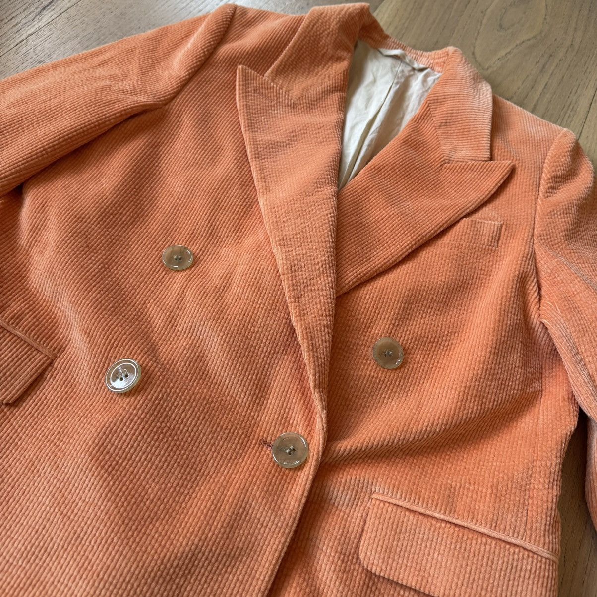 Acne Studios Acne Studios - Corduroy Suit Jacket Blazer - Peach Orange Size S / US 4 / IT 40 - 3 Thumbnail