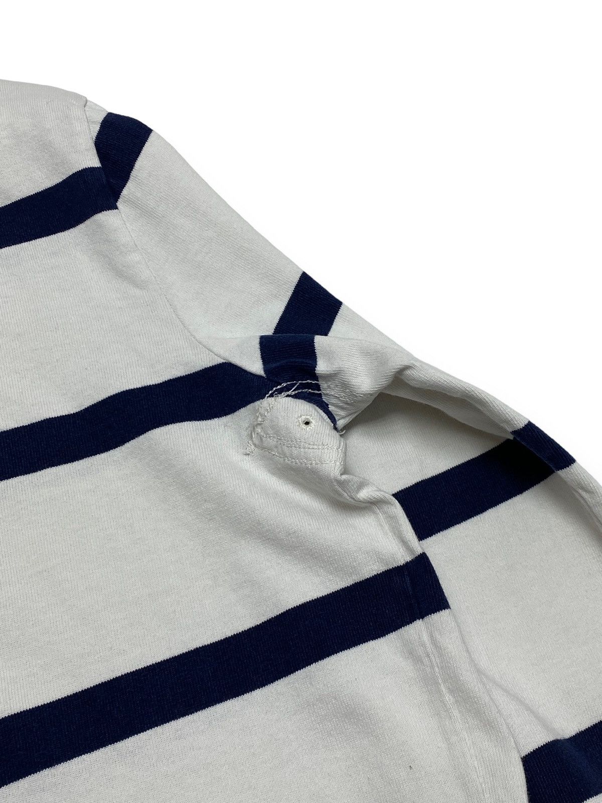 Polo Ralph Lauren Vintage POLO RALPH LAUREN Striped White Rugby Sweatshirt Size US XL / EU 56 / 4 - 7 Thumbnail