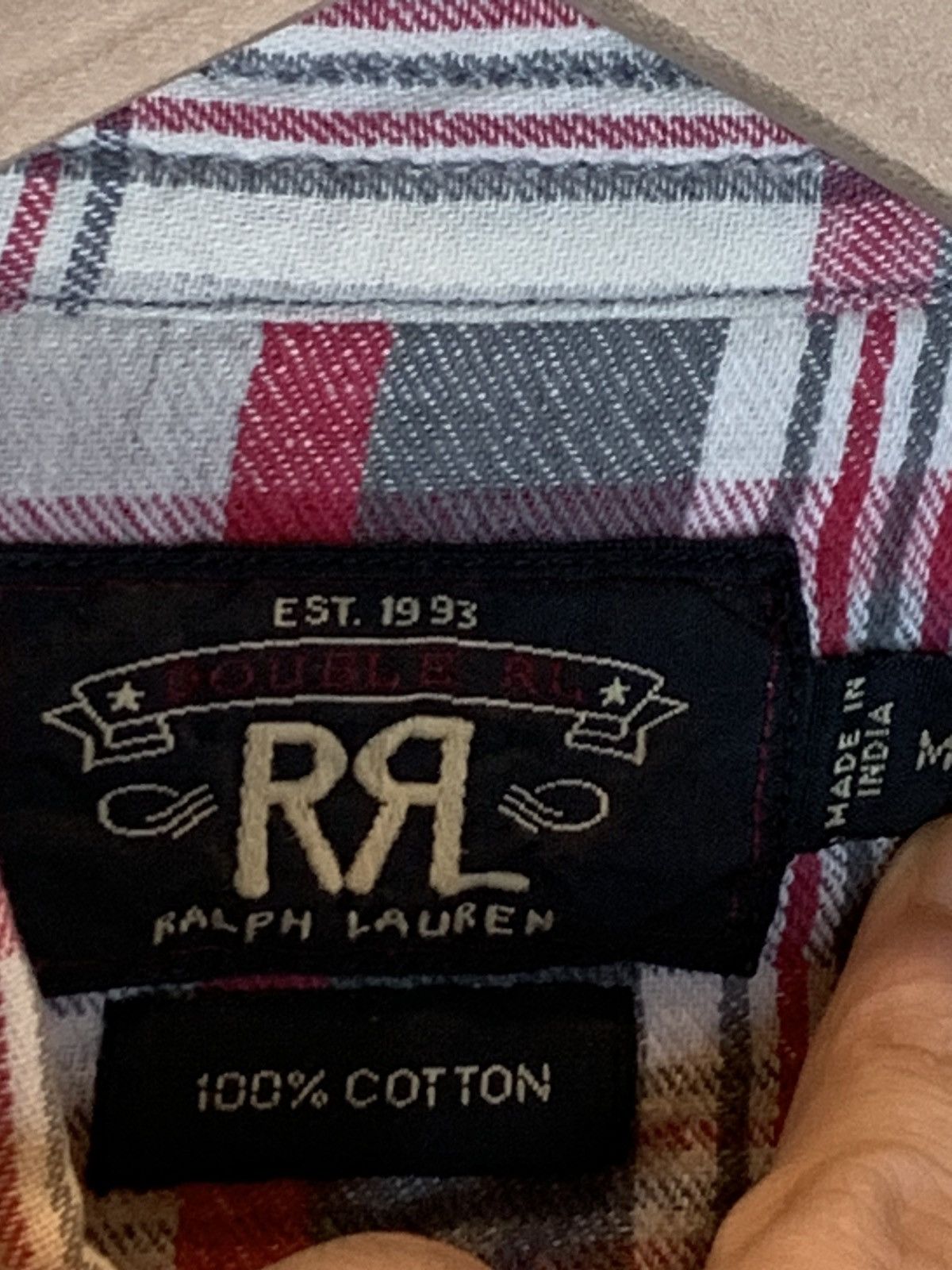 RRL Ralph Lauren RARE* RRL Ralph Lauren Plaid Distressed Western Button Shirt Size US M / EU 48-50 / 2 - 8 Thumbnail