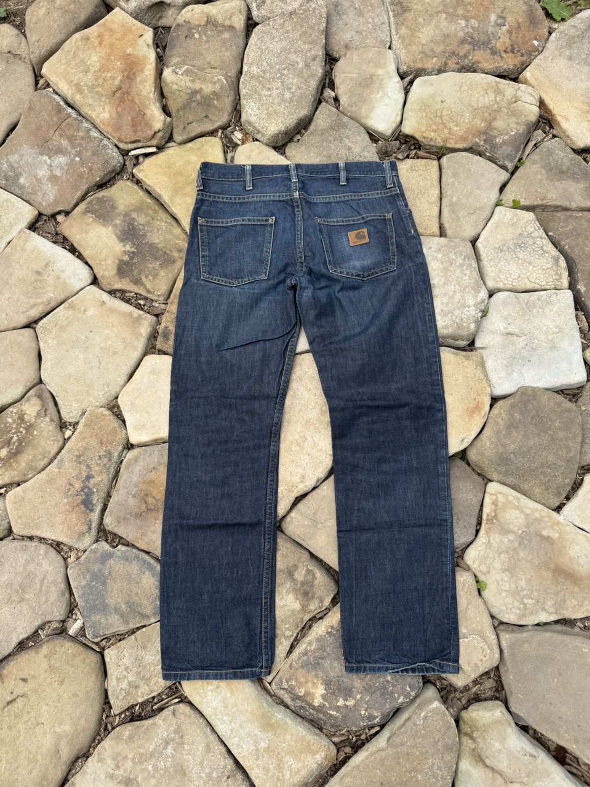 Carhartt Vintage Carhartt Y2k Baggy Indigo Distressed Pants Size US 33 - 1 Thumbnail