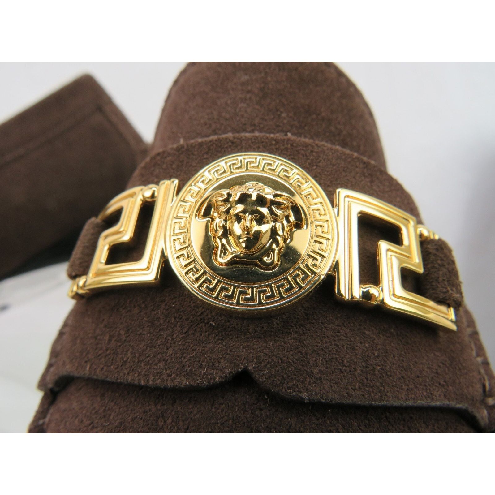 Versace NIB VERSACE BROWN SUEDE GOLD MEDUSA HEAD LOGO LOAFERS 43 10 Size US 10 / EU 43 - 2 Thumbnail