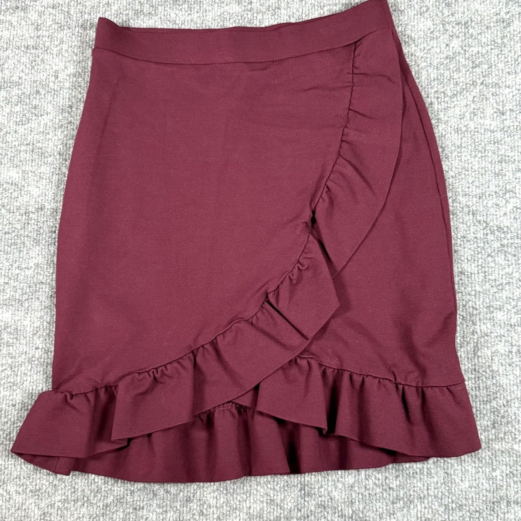 Loft LOFT Skirt Womens XS Petite Ruffle Wrap Pull On Purple Short Petites Size 26" / US 2 / IT 38 - 2 Thumbnail