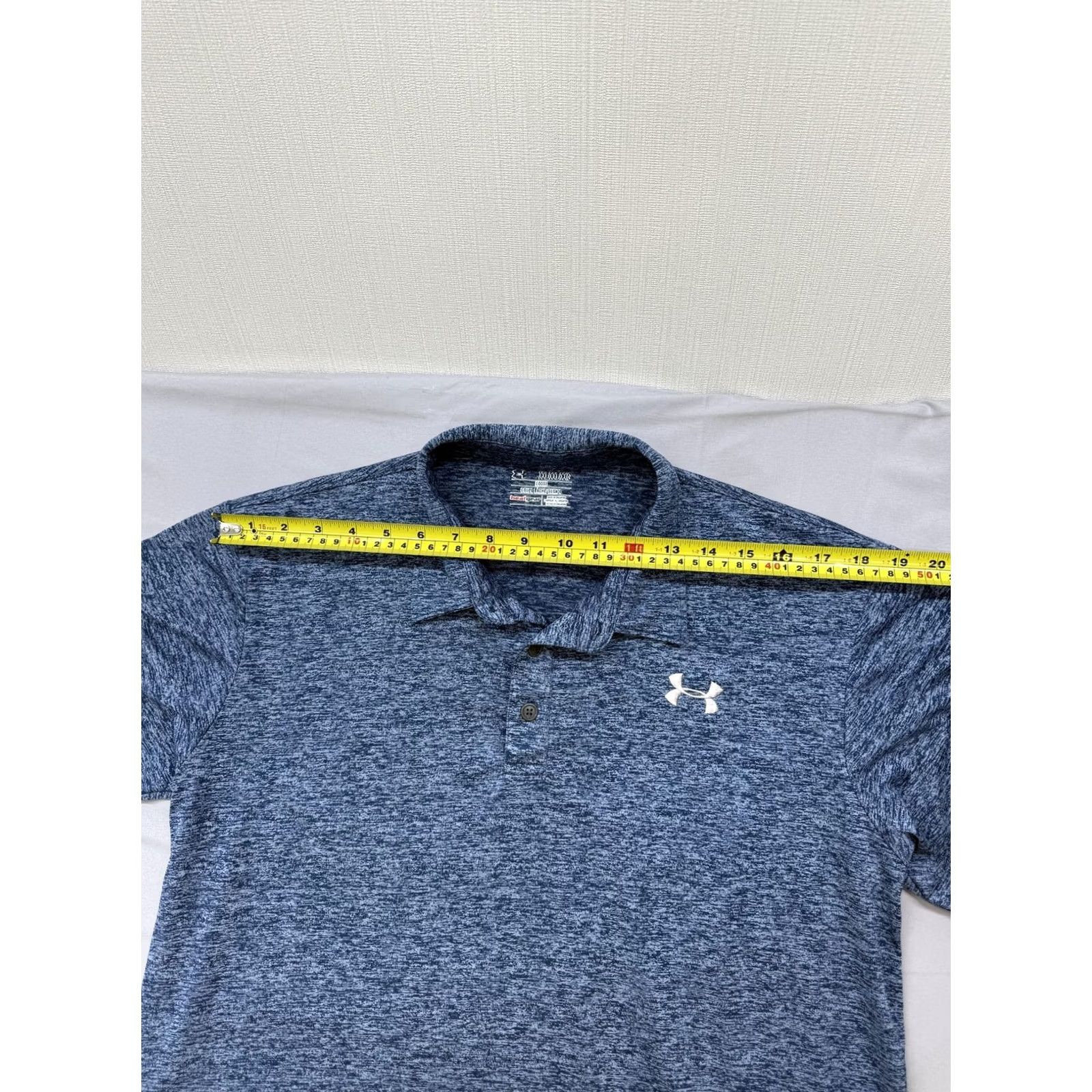 Under Armour Under Armour HeatGear Navy Heather Polo Shirt XXL Short Sleeve Loose - Men Size US XXL / EU 58 / 5 - 4 Thumbnail