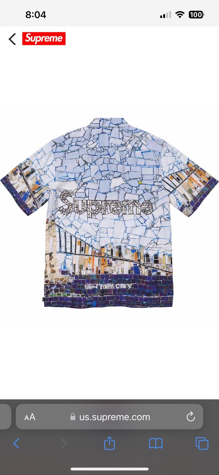 Supreme Mosaic S S Shirt 