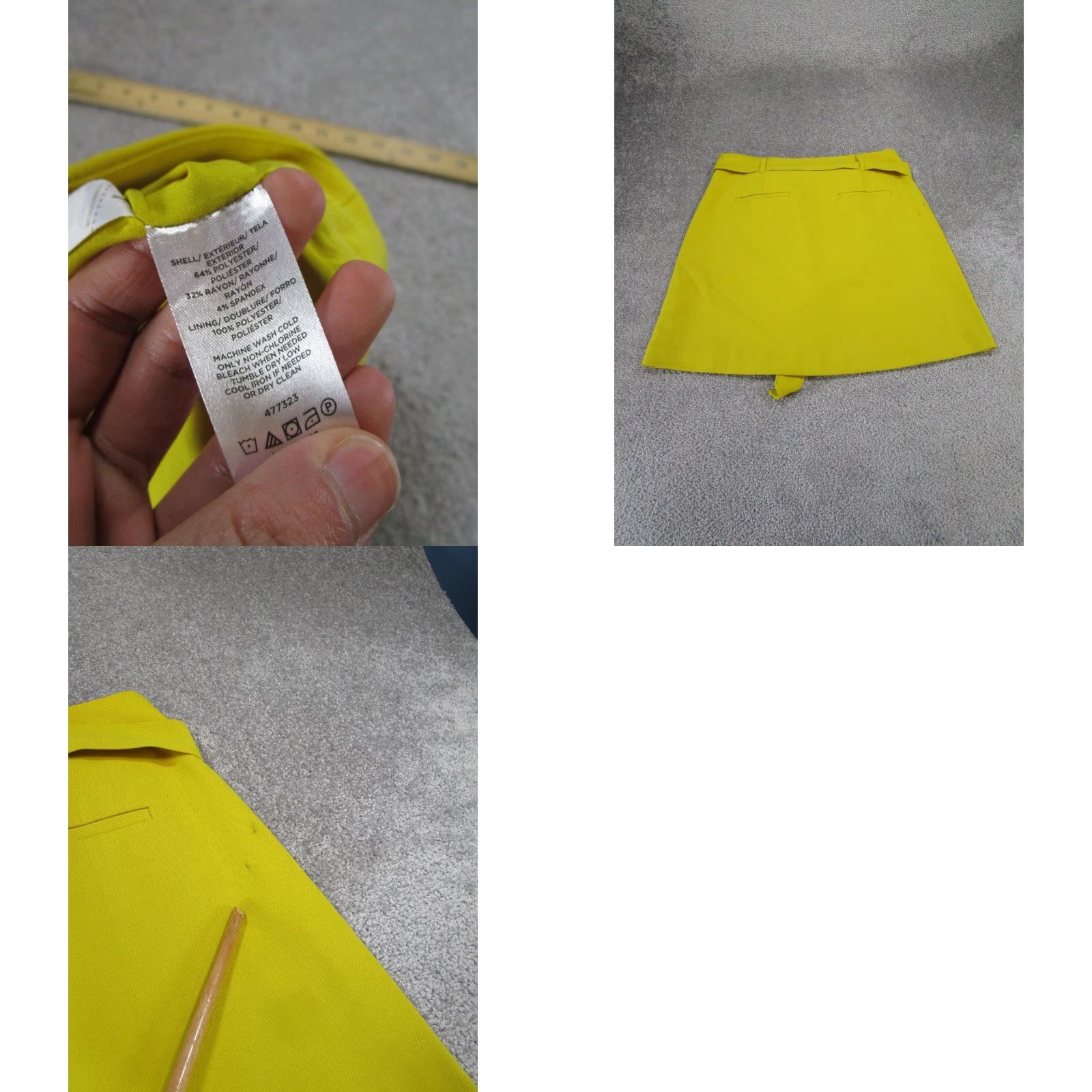 Loft VINTAGE LOFT Skirt Womens 8 Short A-Line Yellow Belted Brand LOFT 8 Yellow Womens Modern Casual Business Party New w Defects Size 30" / US 8 / IT 44 - 8 Thumbnail