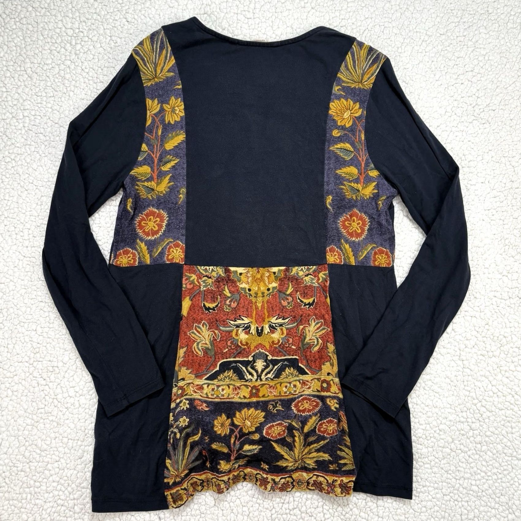 Soft Surroundings Soft Surroundings Blouse Tunic Womens PS Multicolor Floral Embroidered V-Neck Long Sleeve Casual Pullover Boho Shirt Daywear Size S / US 4 / IT 40 - 5 Thumbnail
