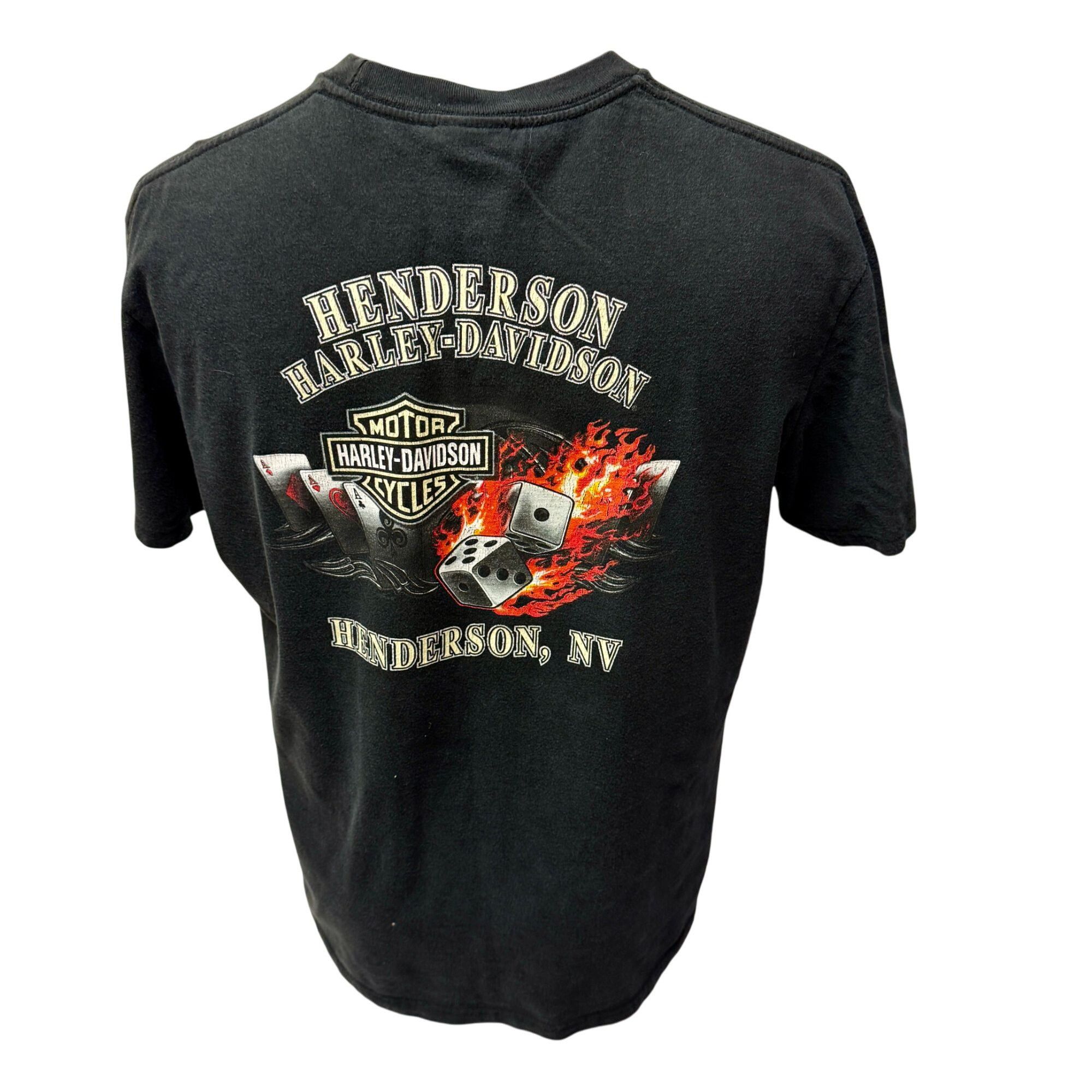 Harley Davidson FLAMING DICE Motorcycle Biker CASINO GAMBLER T Shirt Size US L / EU 52-54 / 3 - 4 Thumbnail