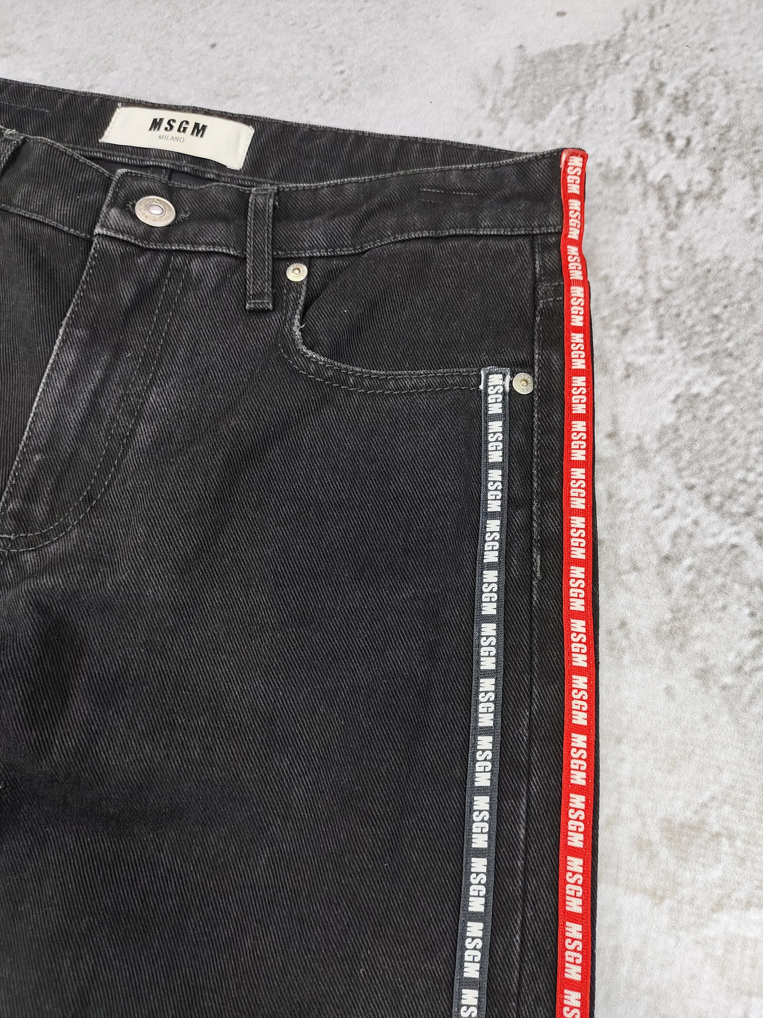MSGM MSGM Milano- Logo Tape Side Stripe Cropped Jeans Size 30" / US 8 / IT 44 - 3 Thumbnail