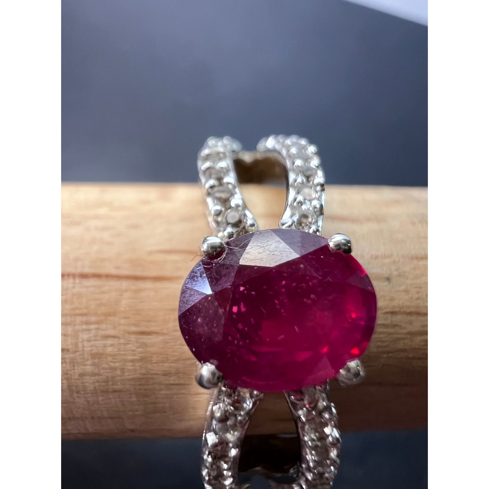 Other Ruby and zircon crisscross sterling silver ring size 9 Size ONE SIZE - 8 Thumbnail