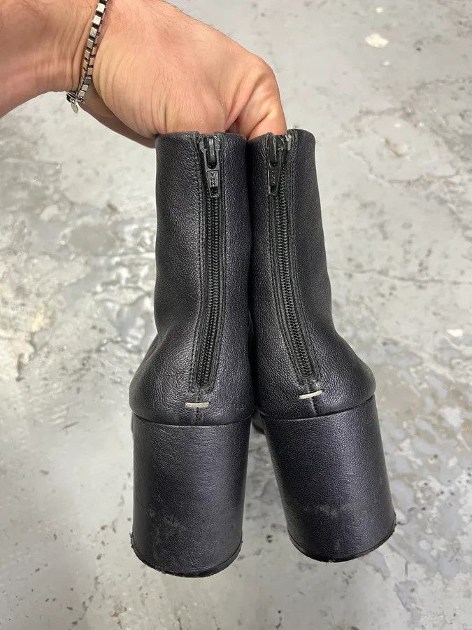 Maison Margiela Maison Margiela Metallic Navy Leather Heels Boots Size US 8 / IT 38 - 5 Thumbnail