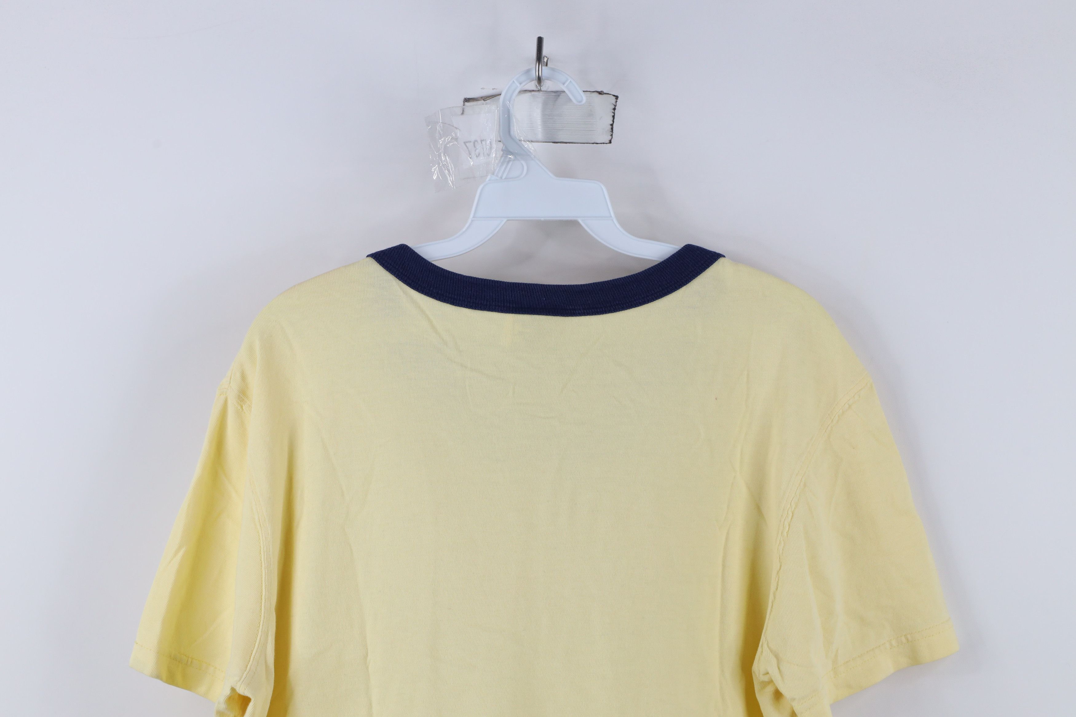 Nike × Vintage Vintage 90s Nike Scott Center Swoosh T-Shirt Yellow USA Size L / US 10 / IT 46 - 12 Thumbnail