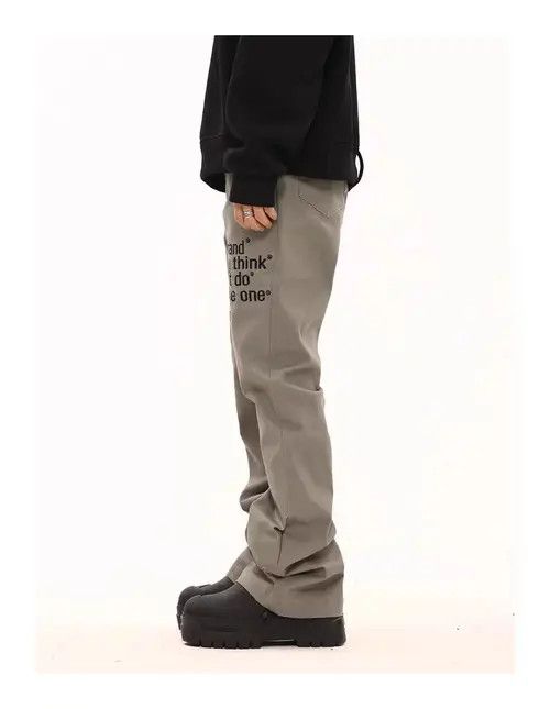 Japanese Brand Vintage street slogan embroidered micro flare casual pants Size US 32 / EU 48 - 7 Thumbnail