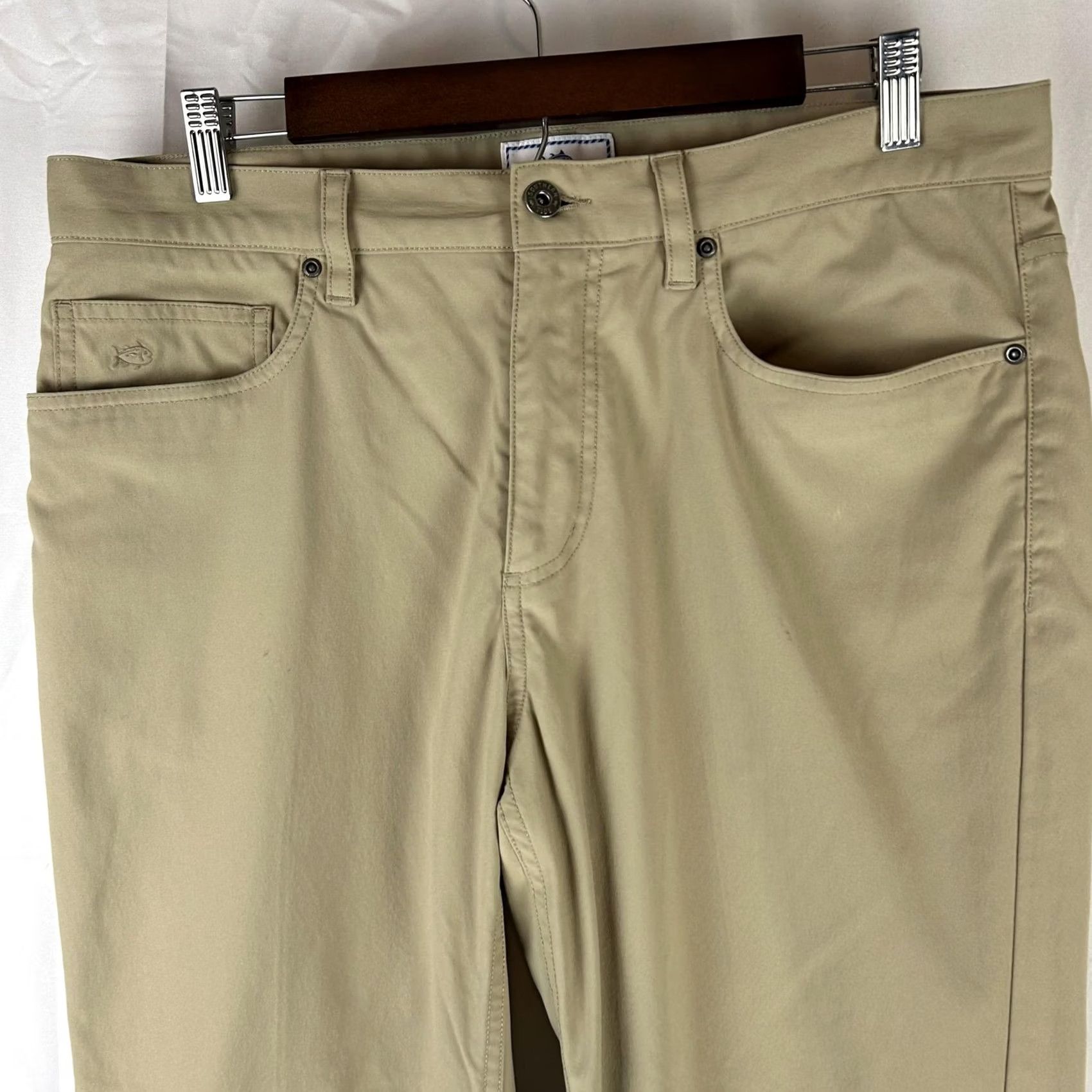 Southern Tide Southern Tide Pants Mens Beige Khakis Straight Stretch 5 Pocket Casual 34x30 Size US 34 / EU 50 - 2 Thumbnail