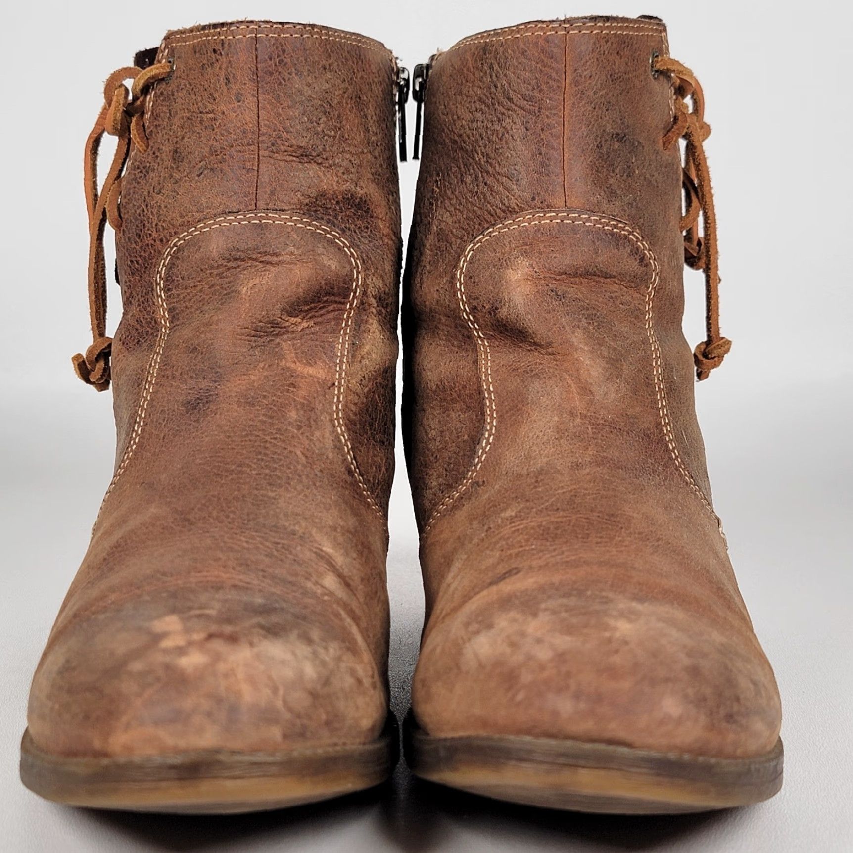 Sperry Sperry Top-Sider Boots Women's Burnished Leather Juniper Glyn Brown Zip 11 Bootie Casual Travel Workwear Size US 11 / IT 41 - 2 Thumbnail