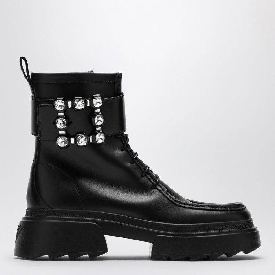 o1d2blof0924 Leather Lace-up Boots in Black