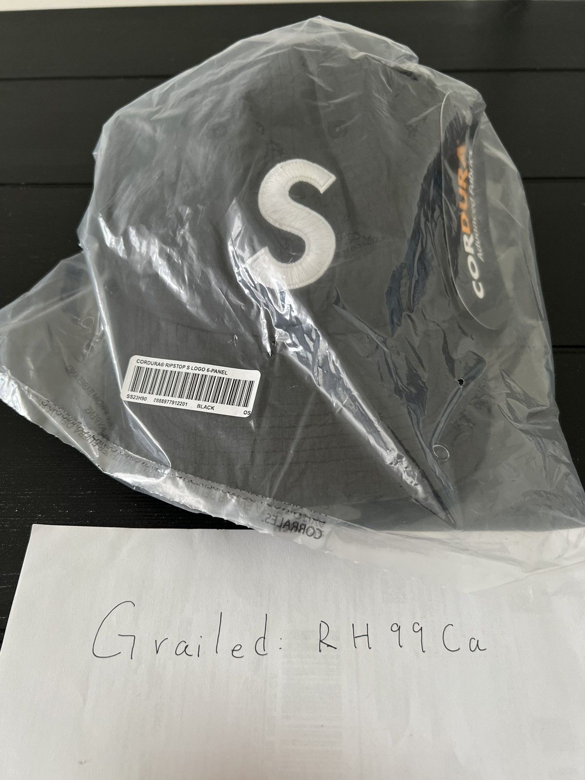 Supreme Supreme Cordura Ripstop S Logo 6-Panel Black | Grailed