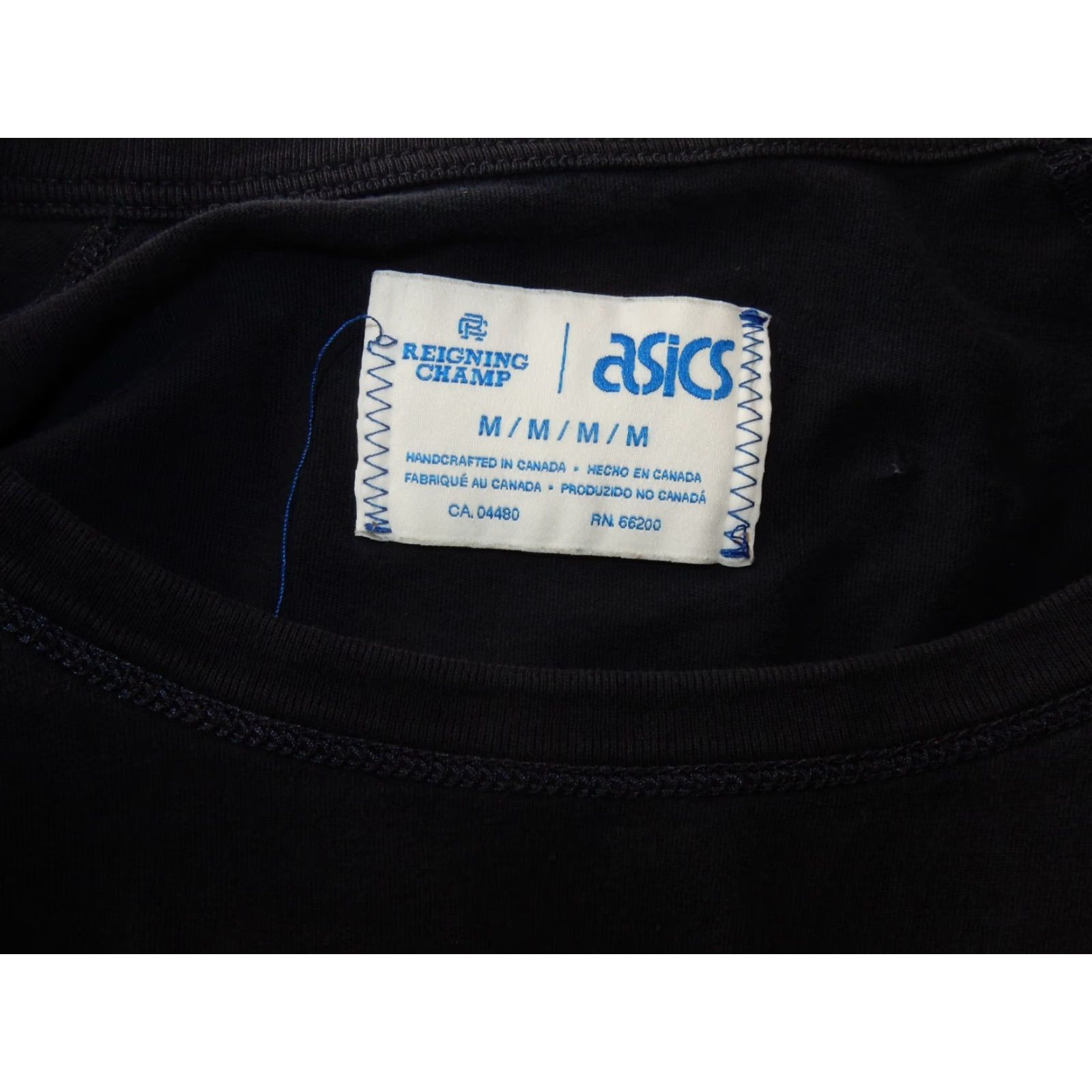 Reigning Champ Asics x Reigning Champ Men's T-Shirt Size M Blue Cotton Short Sleeve Hole on Back Size US M / EU 48-50 / 2 - 4 Thumbnail