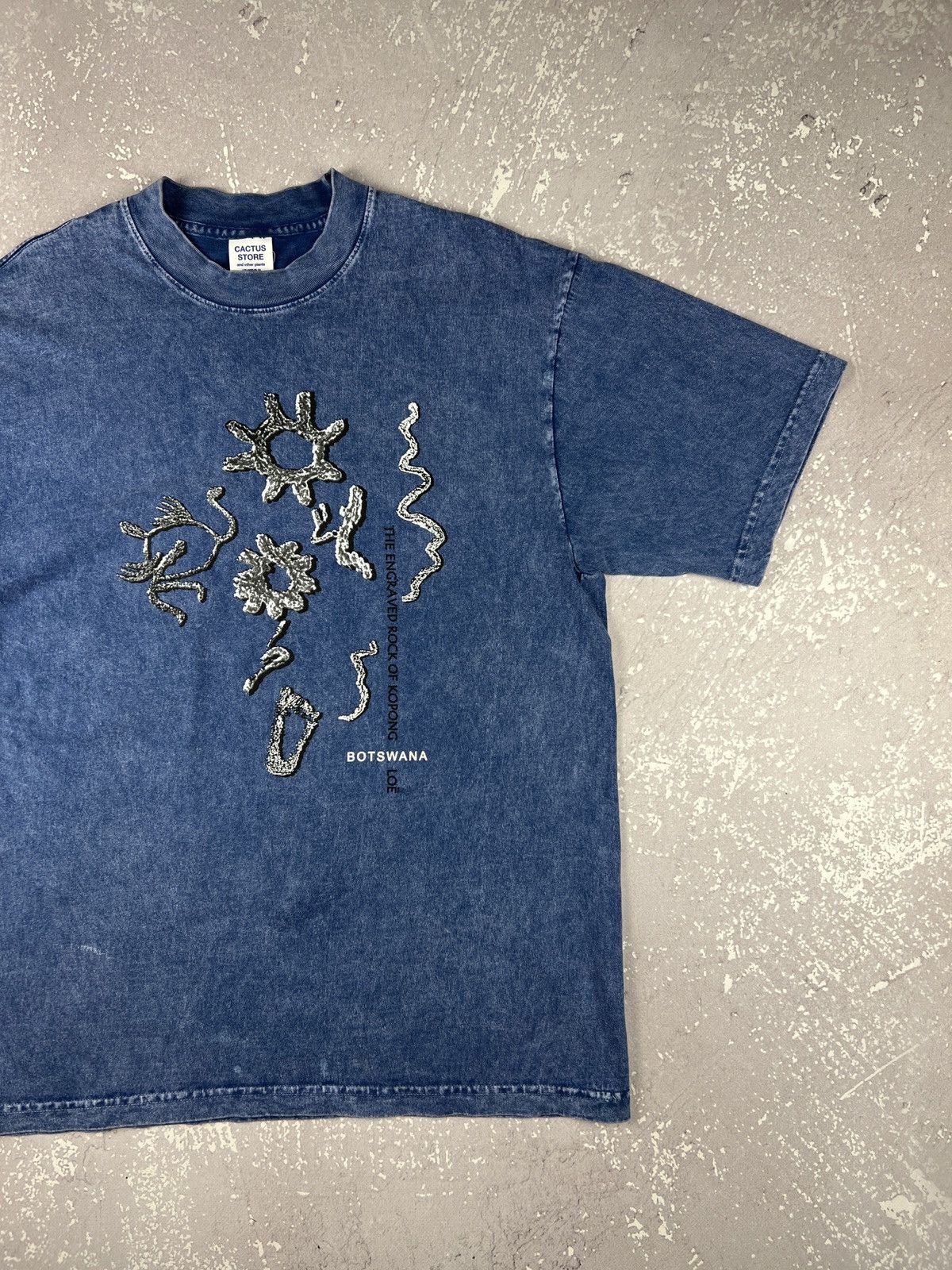Cactus Store LA Cactus Store LA The Engraved Rock Washed Denim T Shirt Size US M / EU 48-50 / 2 - 2 Thumbnail