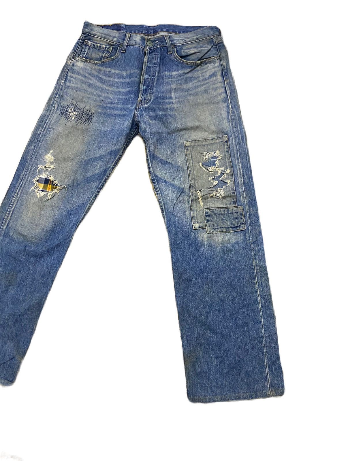 Levi's Vintage 90s Levis Ripped Style Kurt Cobain Nirvana Size US 33 - 4 Thumbnail
