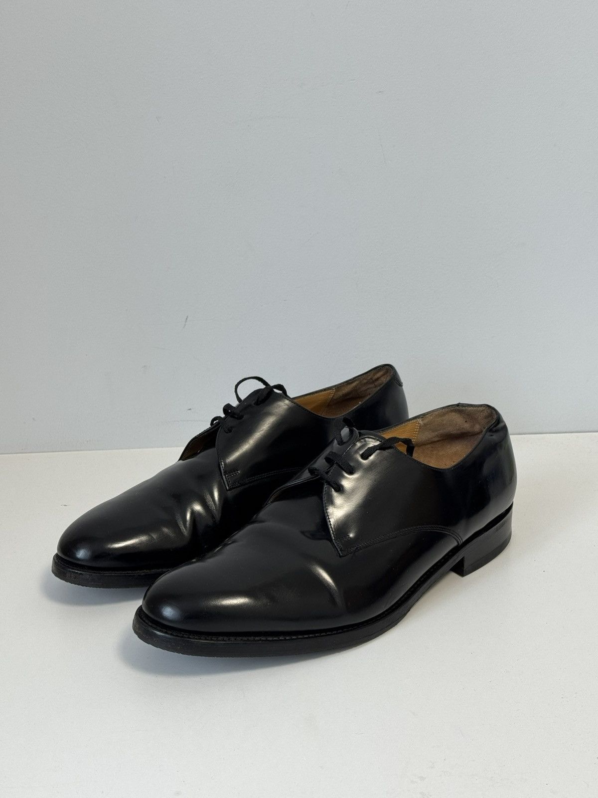 Barker Barker England Black Leather Derby Dress Shoes Size 11.5 Size US 11.5 / EU 44-45 - 1 Thumbnail
