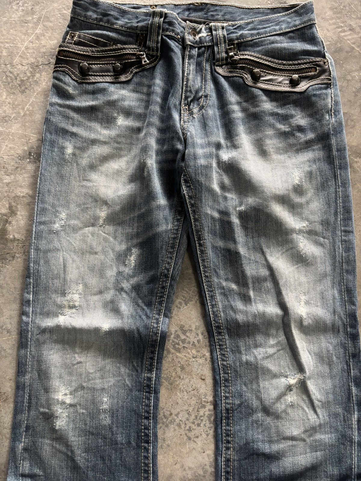Hysteric Glamour × semanticdesign SICK FLARE DISTRESSED SEMANTIC DESIGN WASHED LEATHER POCKET Size US 29 - 10 Thumbnail