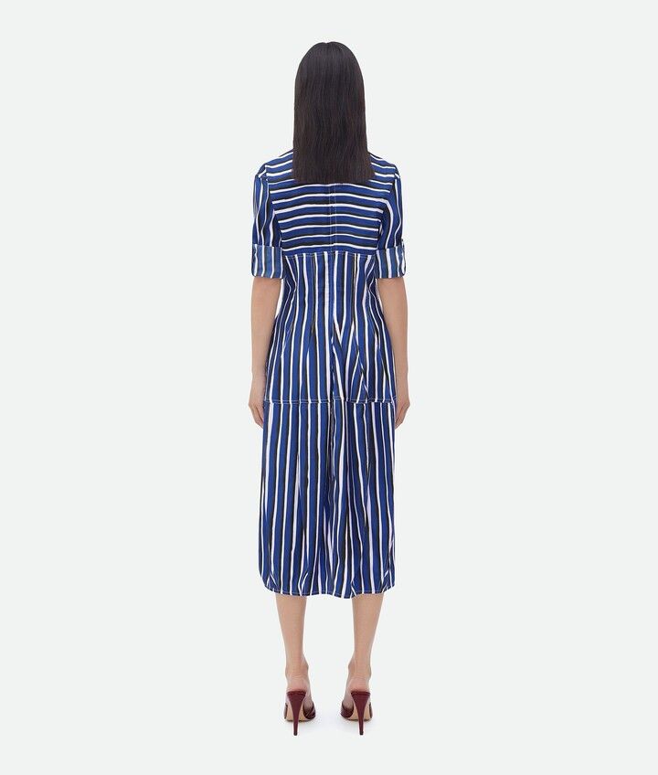 Bottega Veneta o1w1db10825 Stripe Print Viscose And Silk Dress Multicolor Size XS / US 0-2 / IT 36-38 - 3 Thumbnail