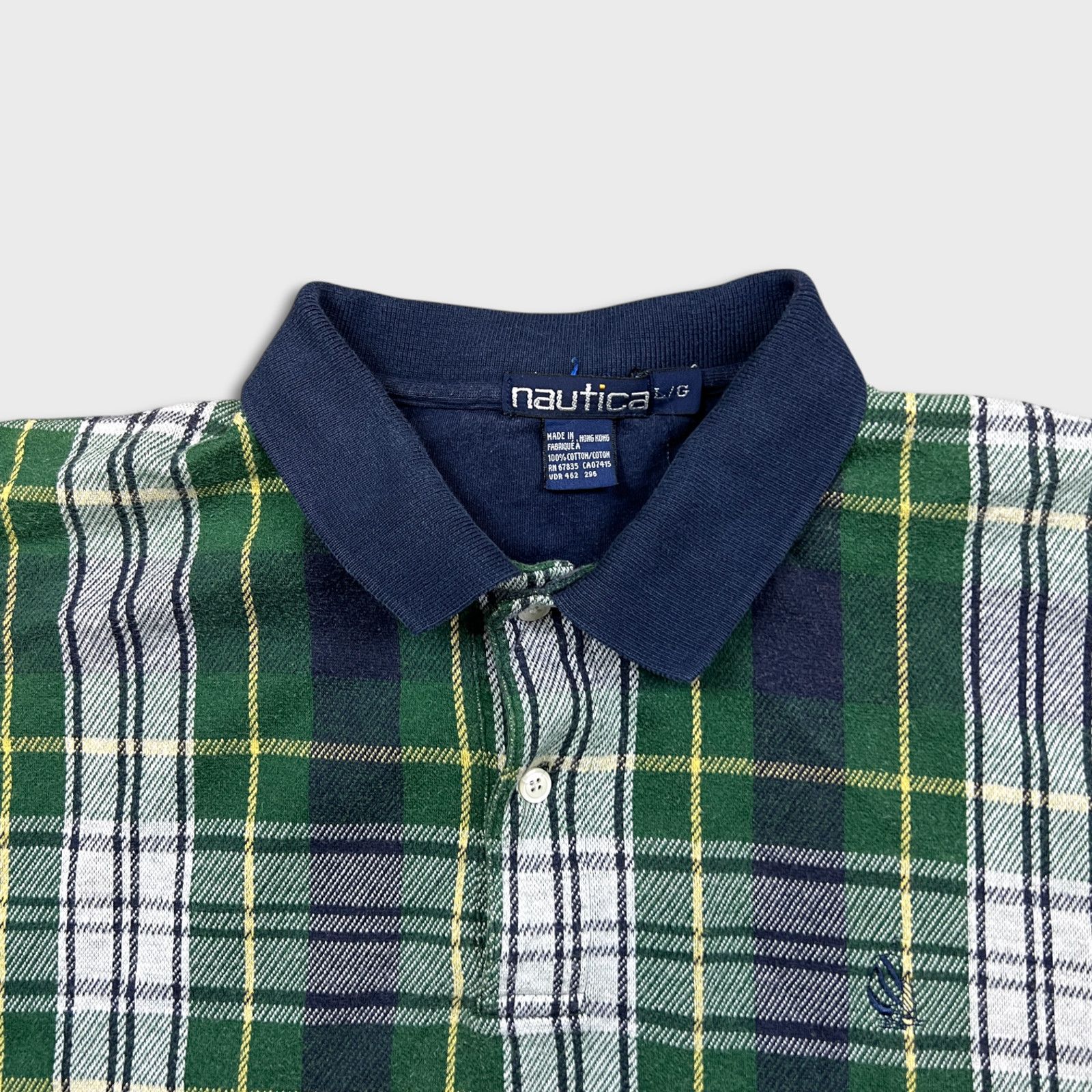 Nautica × Vintage VTG 90s Nautica Polo Shirt Large Plaid Checkered Preppy Tee Size US L / EU 52-54 / 3 - 2 Thumbnail
