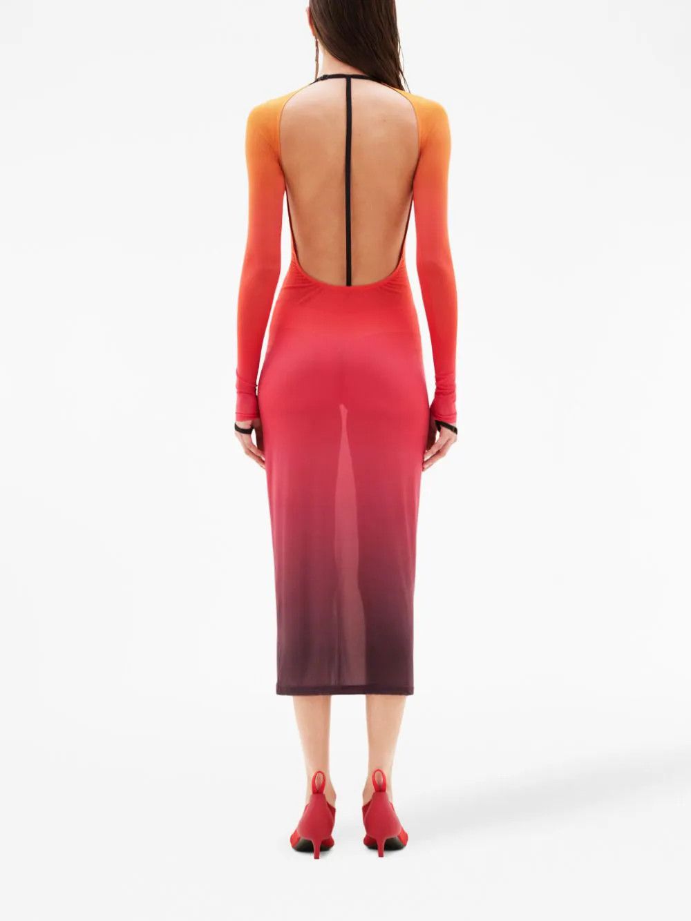 Courreges o1mle0824 Second Skin Dress Gradient Sunset in Multicolor Size M / US 6-8 / IT 42-44 - 4 Thumbnail