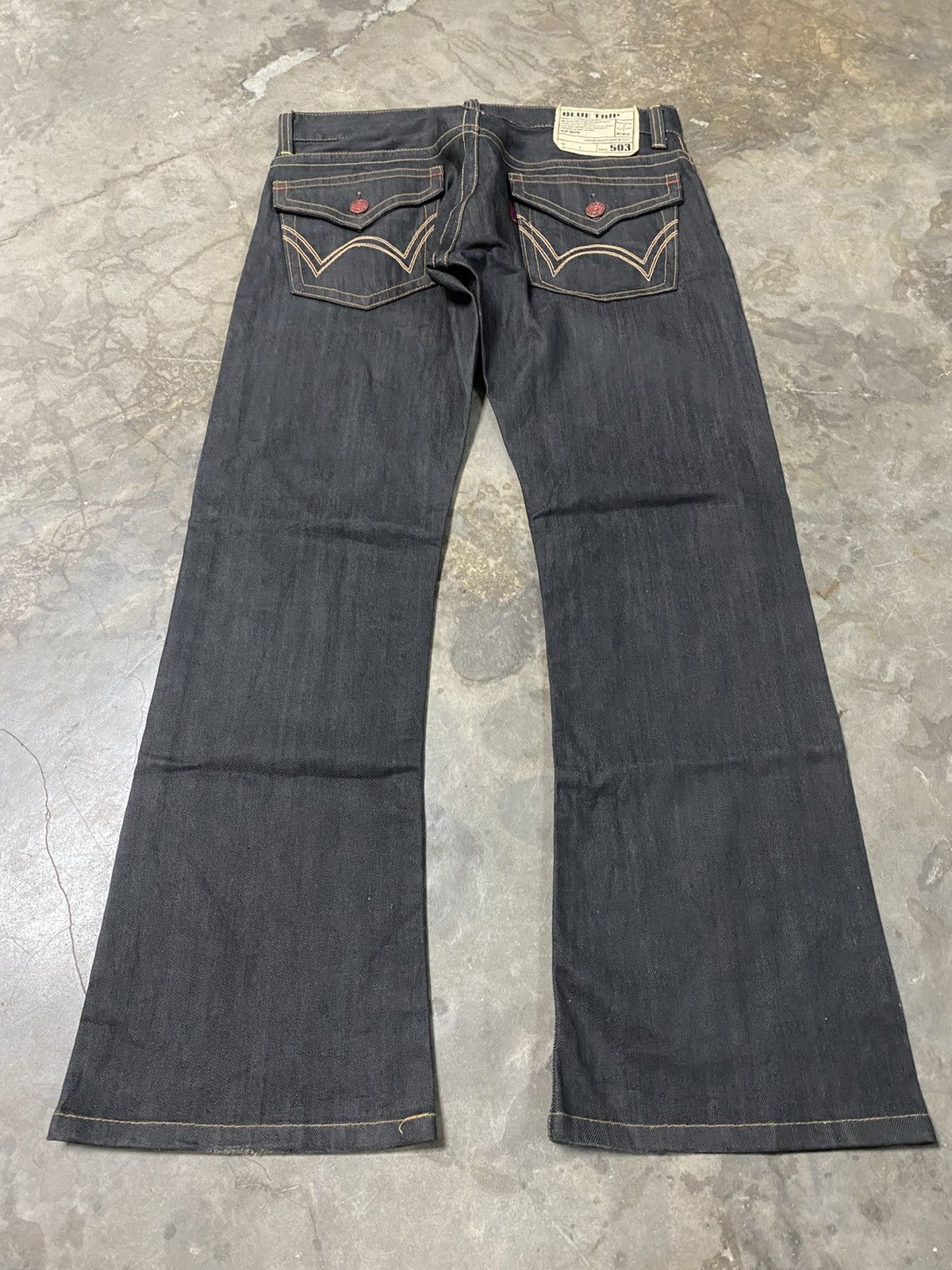 Edwin × Japanese Brand Flare Jeans Edwin BT5001 32x32 Black Gold Like New p179 Size US 34 / EU 50 - 2 Thumbnail