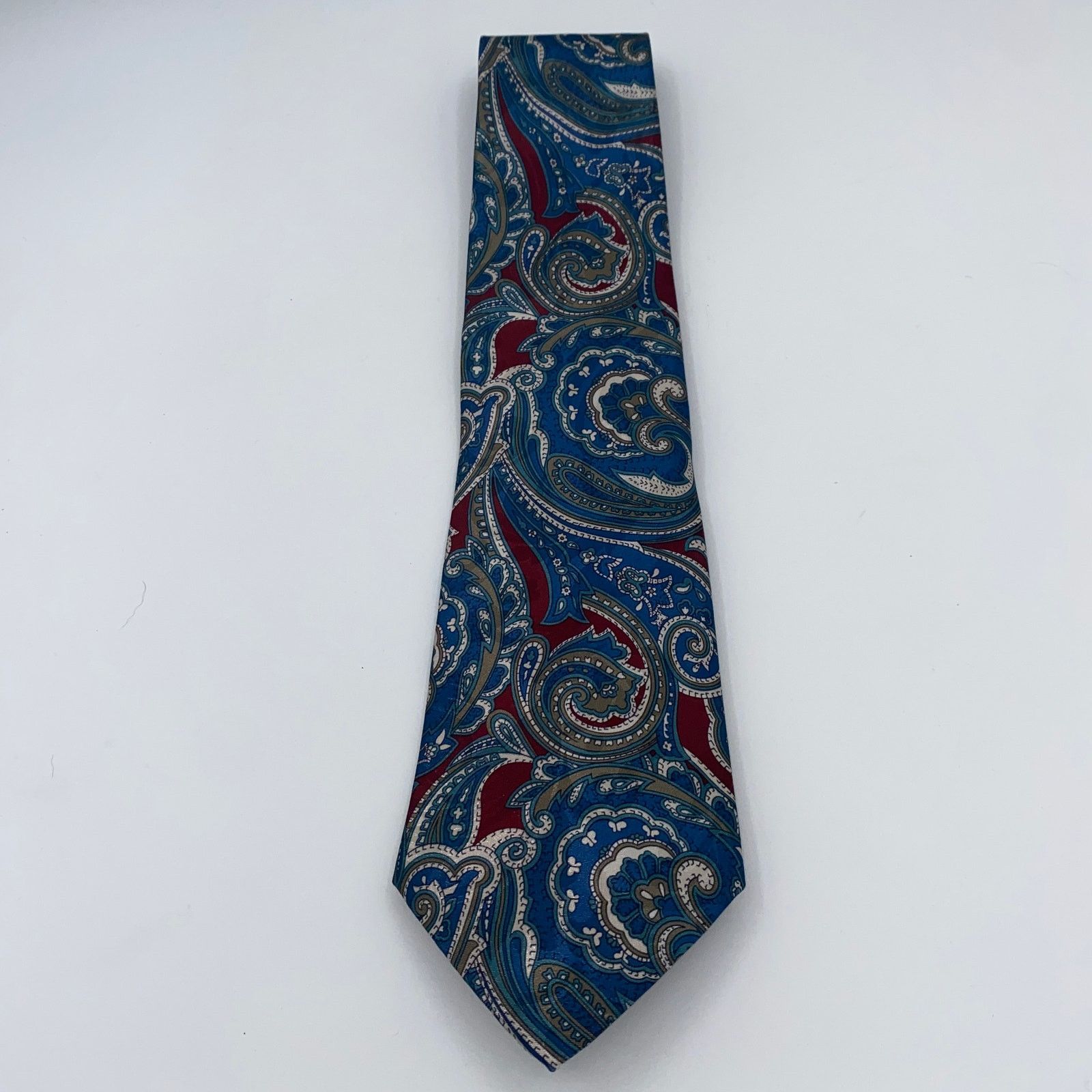Other Italianissimo Red Blue White Paisley Polyester Neck Tie 59" Size ONE SIZE - 1 Thumbnail
