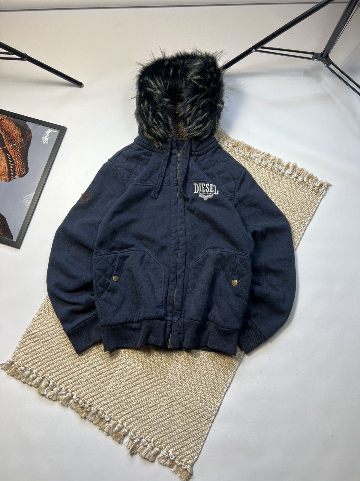 【00s】DIESEL ファージャケット 00s DIESEL fur sweat jacket