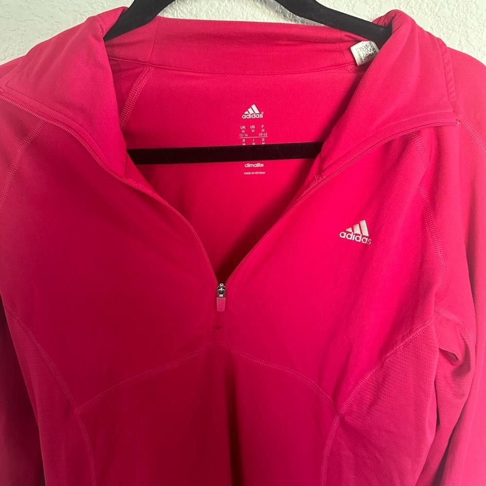 Adidas Adidas Pink Half Zip Long Sleeve Pullover Jacket Medium Size M / US 6-8 / IT 42-44 - 3 Thumbnail