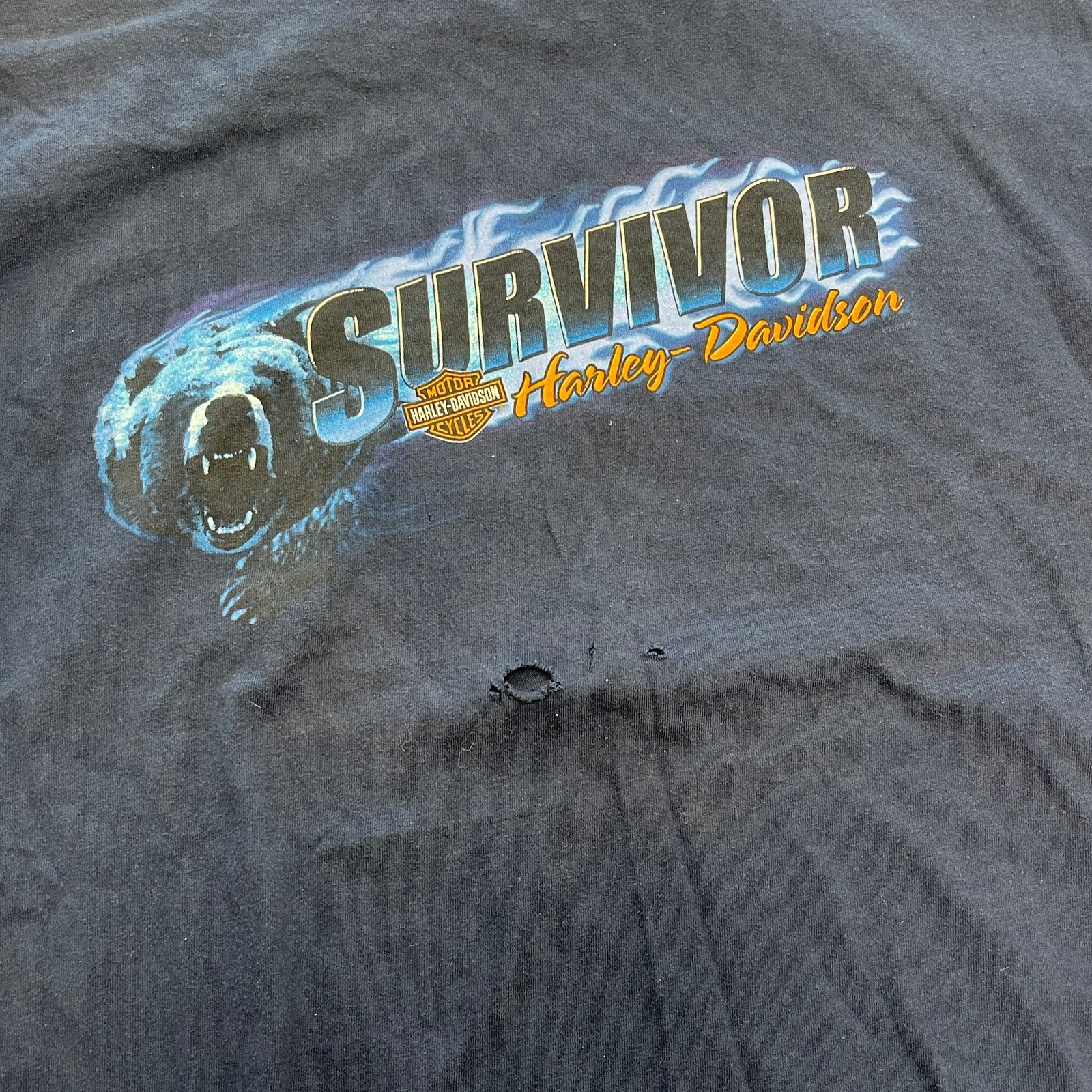 Harley Davidson 2002 Harley Davidson Survivor Bear Illinois Tee T Shirt 2XL Size US XXL / EU 58 / 5 - 4 Thumbnail