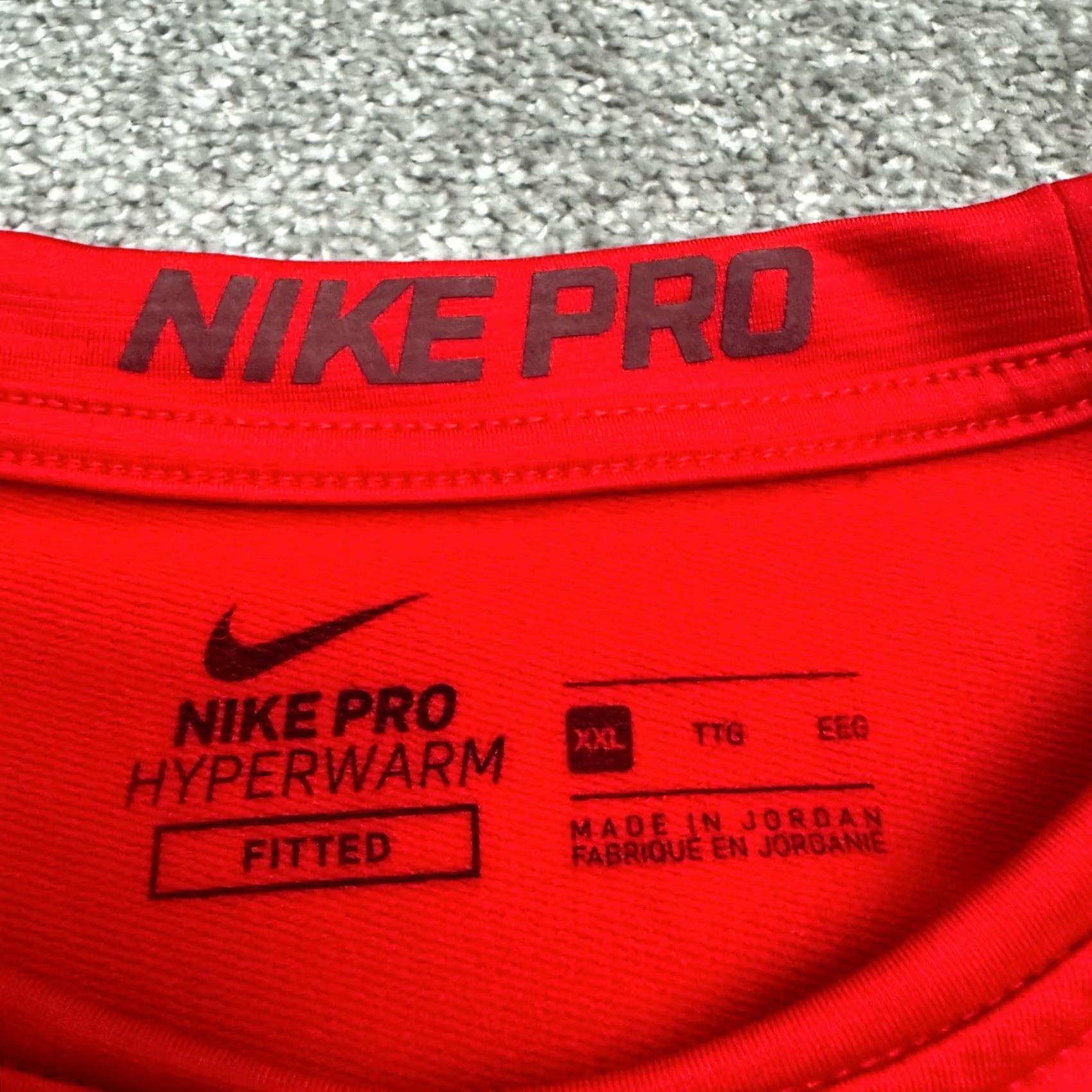 Nike Nike Pro Hyperwarm Fitted Long Sleeve T-Shirt Mens 2XL Red Training Tee Size US XXL / EU 58 / 5 - 7 Thumbnail