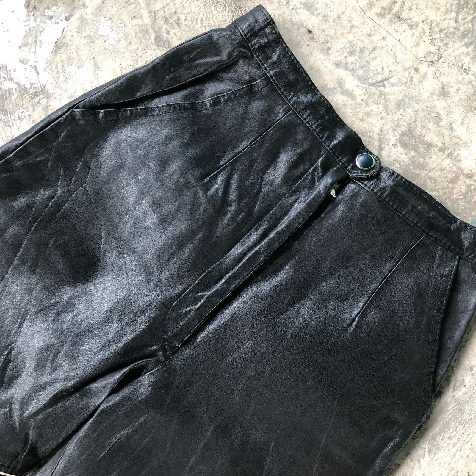 If Six Was Nine × Le Grande Bleu (L.G.B.) Carpe Diem Rider Flared Leather Pants Style Size US 27 - 3 Thumbnail