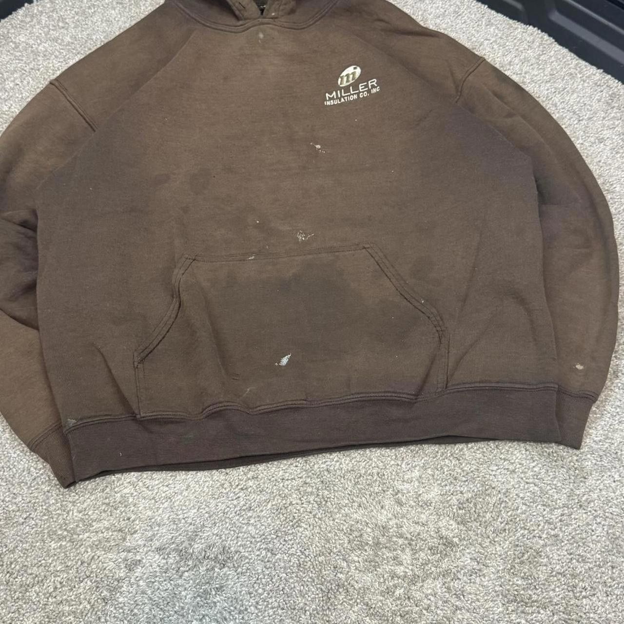 Japanese Brand × Vintage VTG 90s Faded Russell Athletic Style Brown Hoodie Size US L / EU 52-54 / 3 - 3 Thumbnail