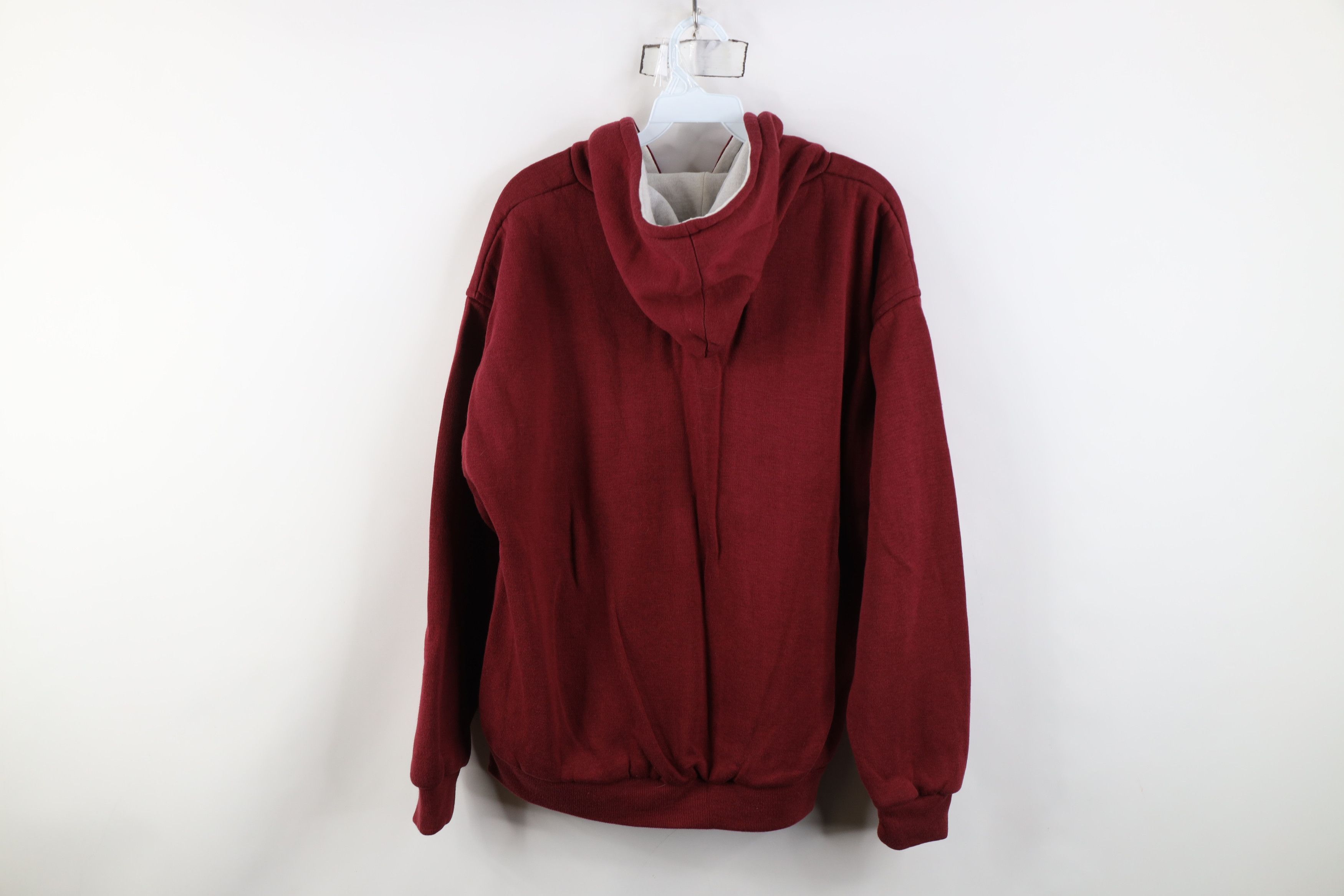 Vintage Vintage 90s Streetwear Thermal Waffle Knit Lined Hoodie Red Size US L / EU 52-54 / 3 - 13 Thumbnail