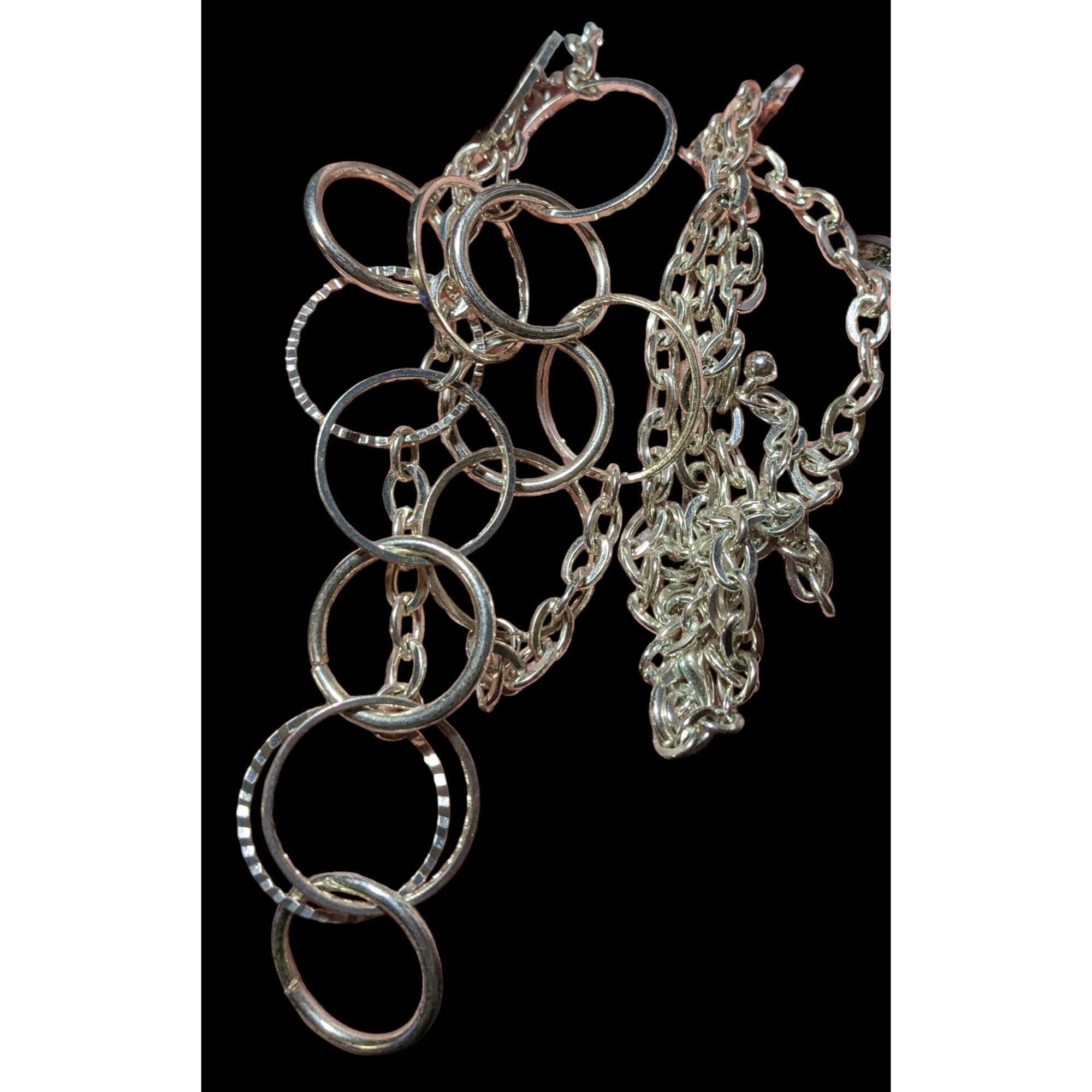Other Multilayer Silver Ring Chain Link Necklace Size ONE SIZE - 4 Thumbnail