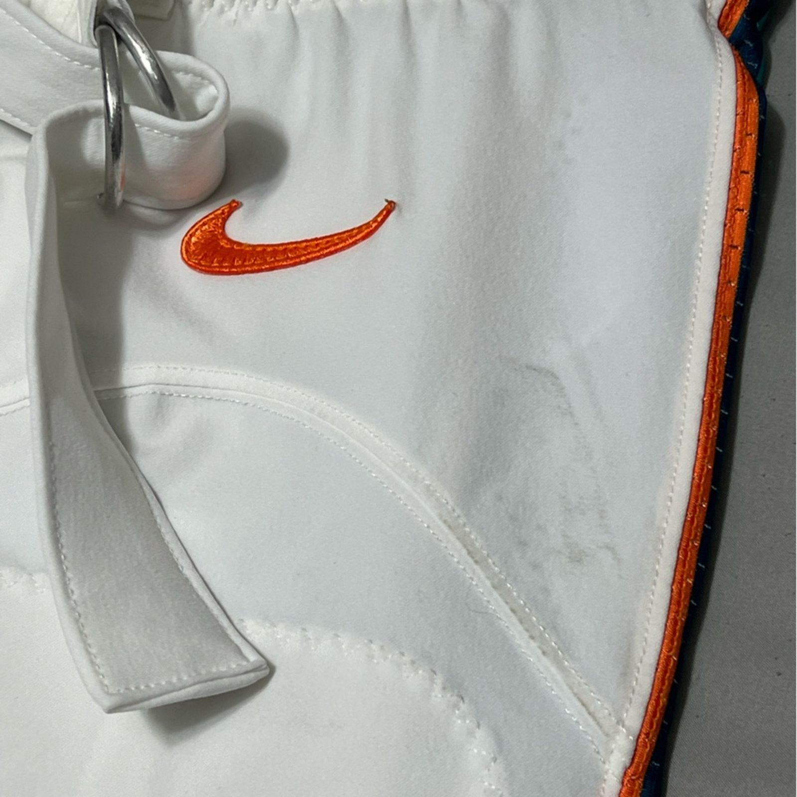 Nike MIAMI DOLPHINS TEAM ISSUED/GAME USED WHITE NIKE PANTS 2014 Size US 34 / EU 50 - 4 Thumbnail