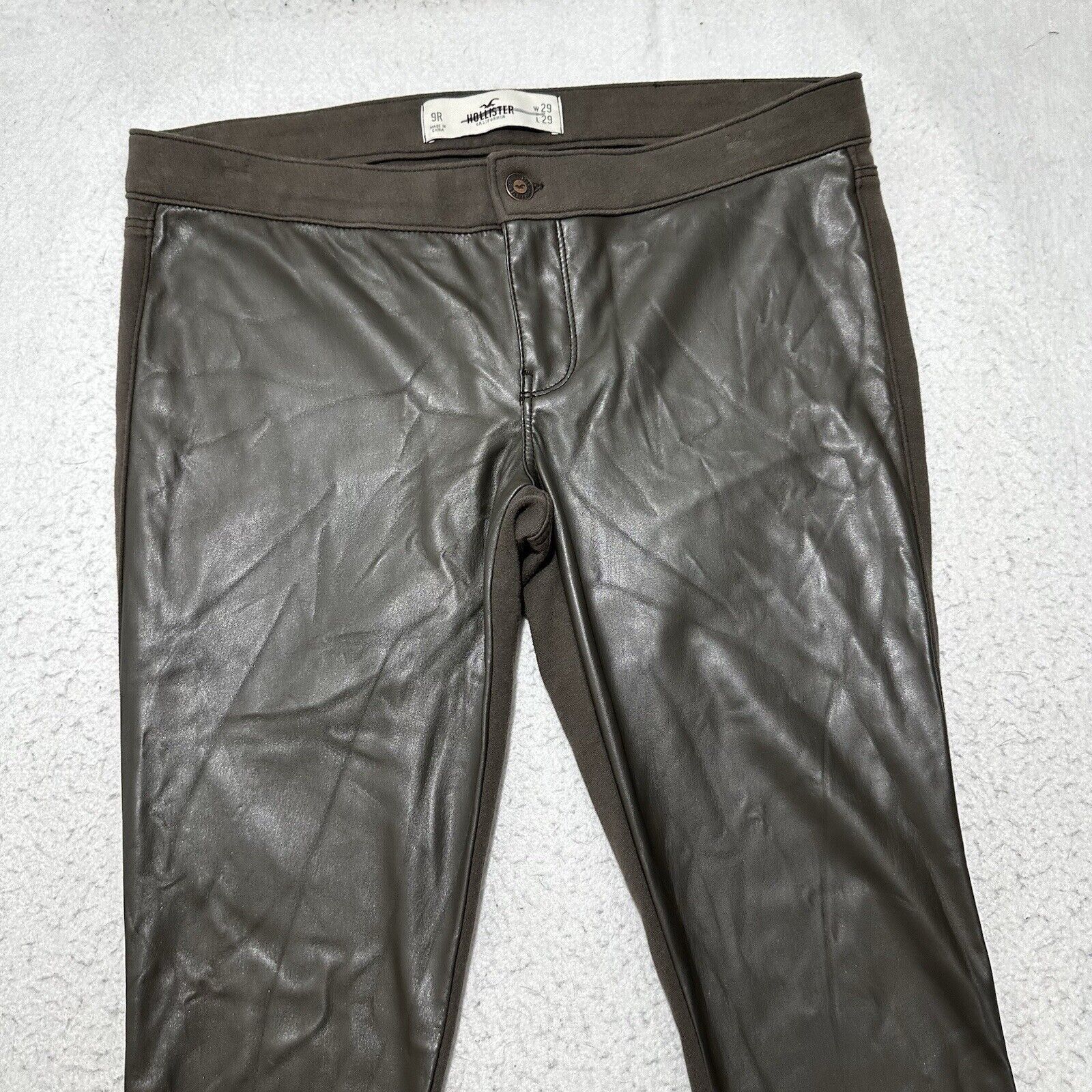Hollister Hollister 9 Regular Faux Leather Front Skinny Pants Brown Size 32" / US 10 / IT 46 - 2 Thumbnail