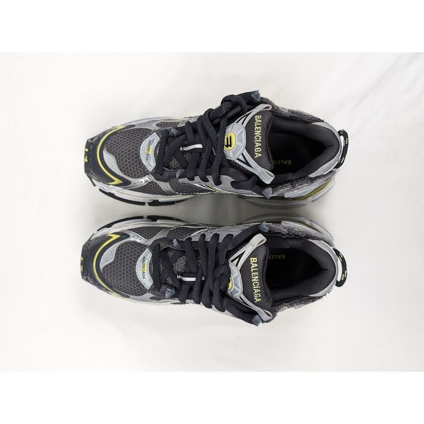 Balenciaga o1rshd1 Runner Mesh/Rubber/W Sneakers DK Grey/Yel/White Size US 10 / EU 43 - 10 Thumbnail