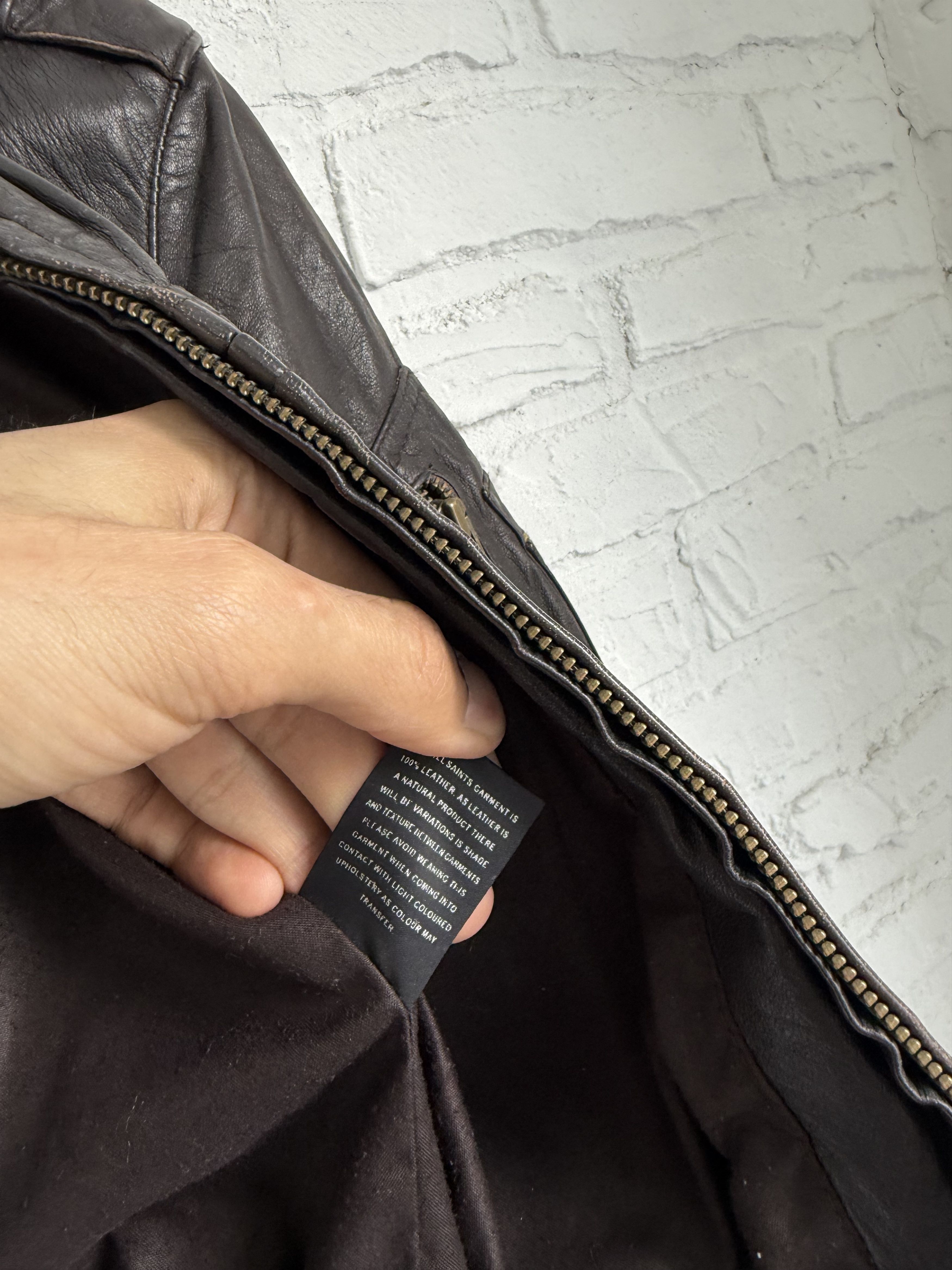 Allsaints × Vintage Vintage 2000s y2k Allsaints brown leather jacket Size XS / US 0-2 / IT 36-38 - 6 Thumbnail
