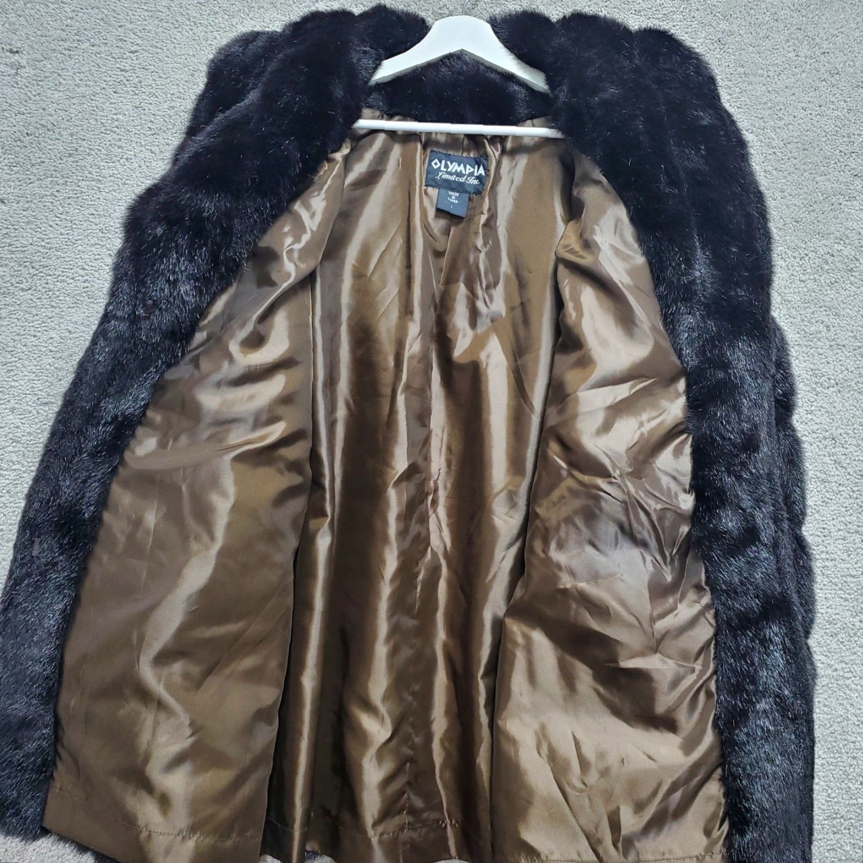 Vintage VTG Olympia Limited Inc Womens Faux Fur Coat Jacket Black Size L Mob Wife Retro Size L / US 10 / IT 46 - 4 Thumbnail