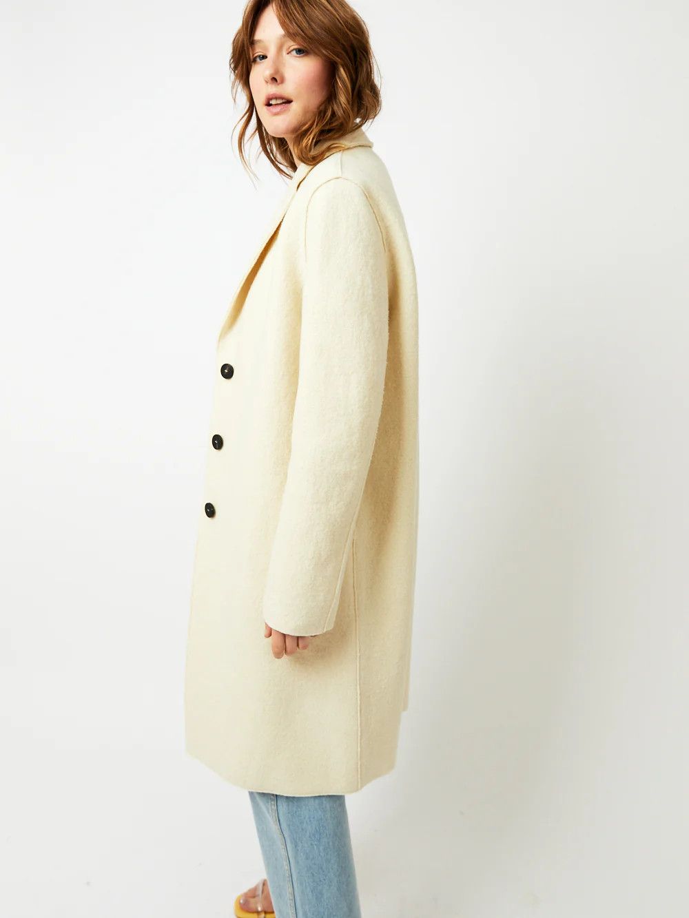 Harris Wharf London o1s22i1n1024 Single-Breasted Wool Boiled Coat in Ivory Size S / US 4 / IT 40 - 5 Thumbnail