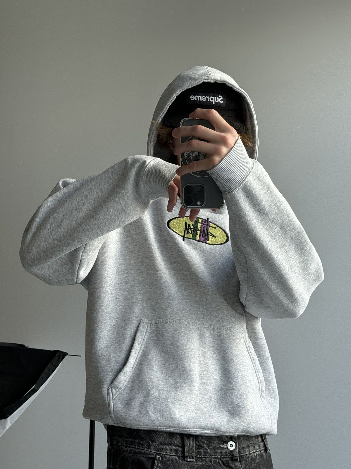 Stussy × Vintage STUSSY CENTER LOGO VINTAGE OVERSIZE HOODIE Size US XL / EU 56 / 4 - 22 Thumbnail
